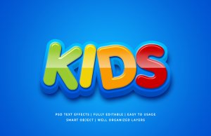 Cartoon Colorful 3D Text Style Effect Mockup